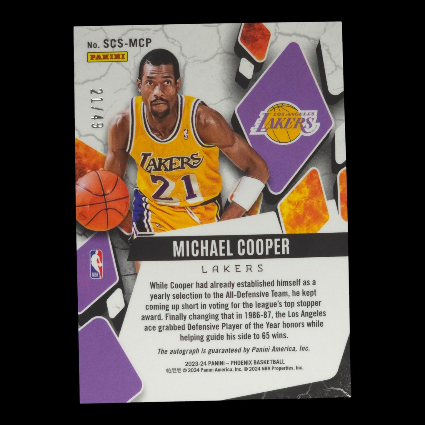 2023-24 MICHAEL COOPER Scorched 21/49 Phoenix Lakers SCS-MCP