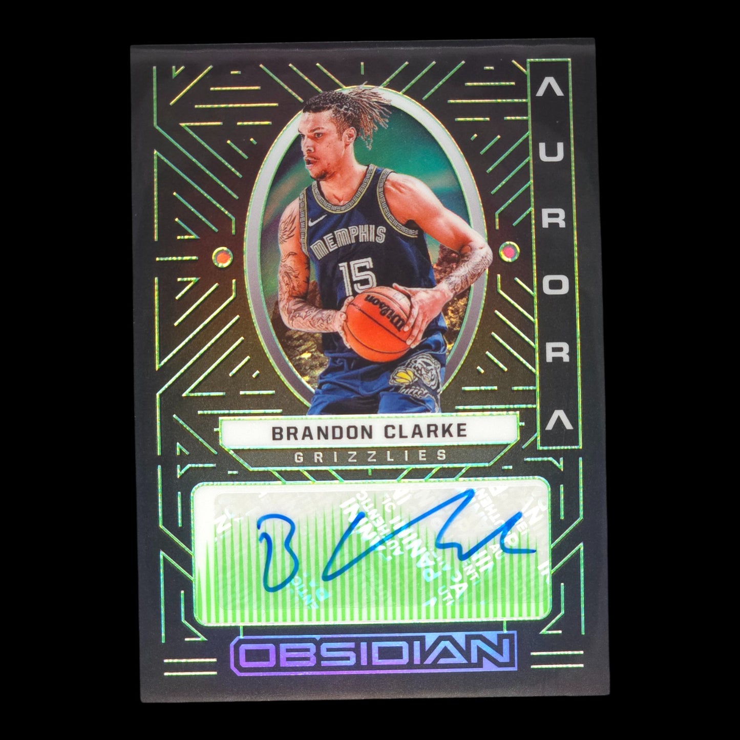 2021-22 BRANDON CLARKE Green Etch 13/25 Obsidian Grizzlies AUR-BCL