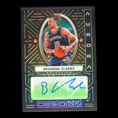 2021-22 BRANDON CLARKE Green Etch 13/25 Obsidian Grizzlies AUR-BCL