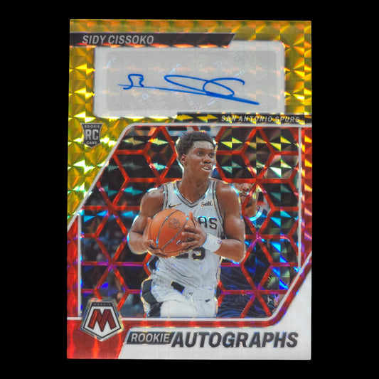 2023-24 SIDY CISSOKO Yellow and Red Mosaic Autographs RA-CIS