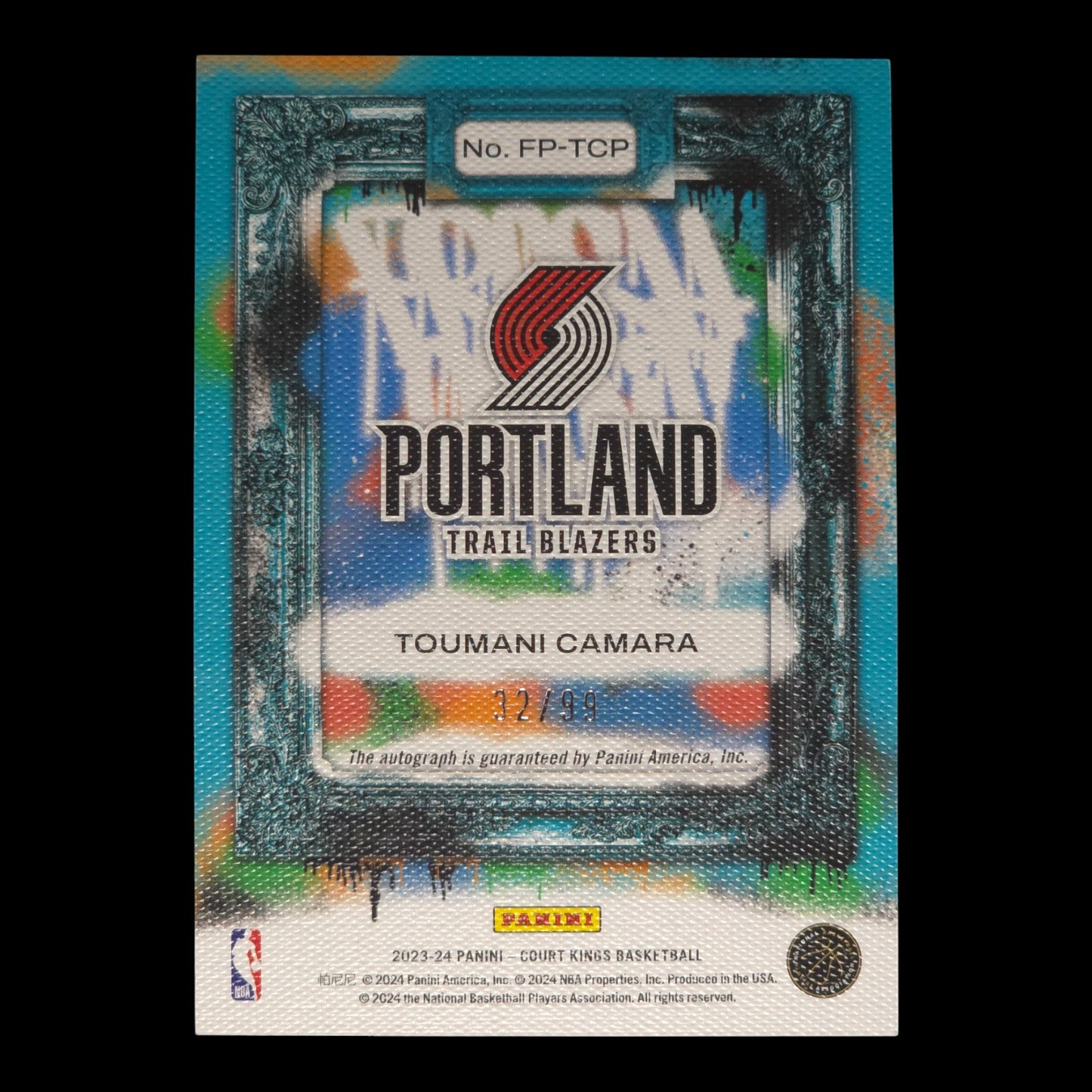 2023-24 TOUMANI CAMARA Fresh Paint Ruby 32/99 Court Kings FP-TCP