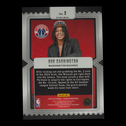 2024-25 BUB CARRINGTON Luck Of The Lottery Prizm Fast Break Wizards #2