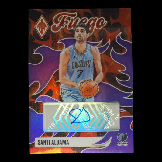 2023-24 SANTI ALDAMA Fuego Purple Auto 47/75 Phoenix Grizzlies FA-SAD