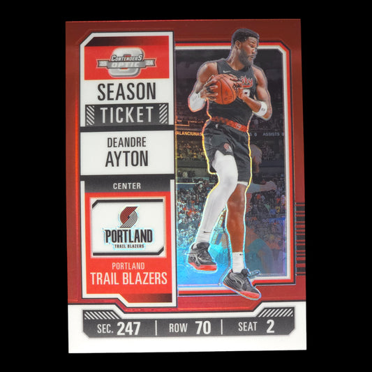 2023-24 DEANDRE AYTON Red Season Ticket Contenders Blazers #98