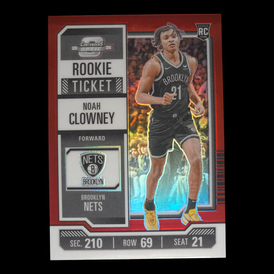2023-24 NOAH CLOWNEY Red Rookie Ticket Contenders Nets #19