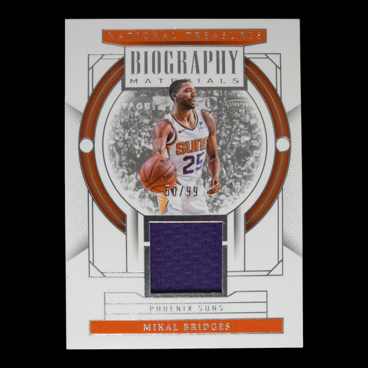2023-24 MIKAL BRIDGES Biography Materials 50/99 National Treasures BGM-BRI