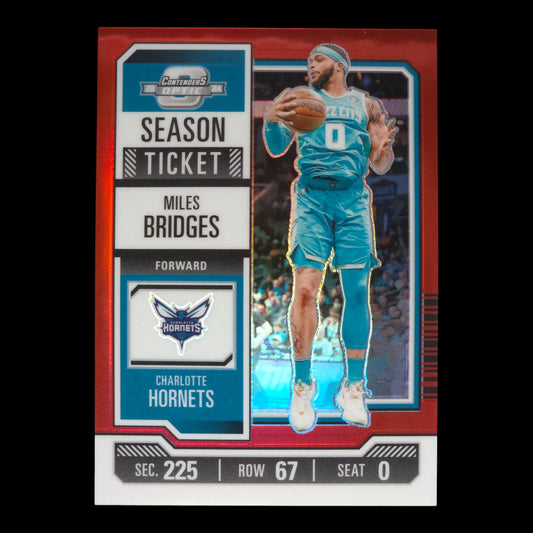 2023-24 MILES BRIIDGES Red Season Ticket Contenders Hornets #77