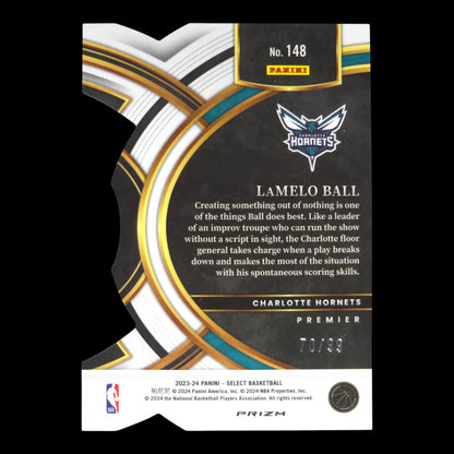 2023-24 LAMELO BALL Premier Purple Die Cut 70/99 Select Hornets #148