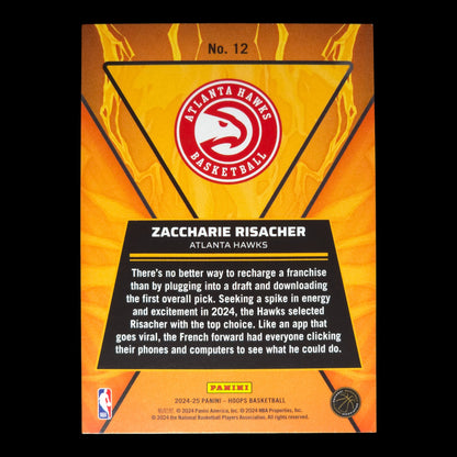 2024-25 ZACCHARIE RISACHER High Voltage Holo Hoops Hawks #12