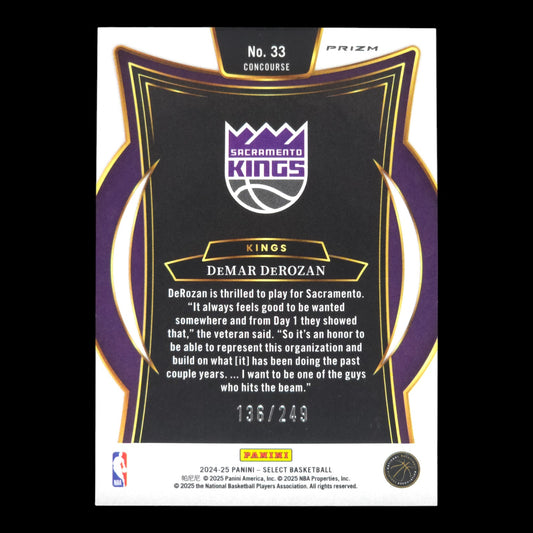 2024-25 DEMAR DEROZEN Concourse Purple Flash 136/249 Select