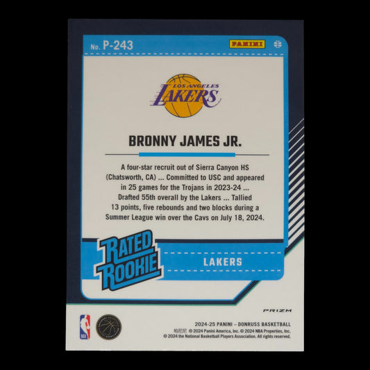 2024-25 BRONNY JAMES JR. Rated Rookie White Laser Optic P-243