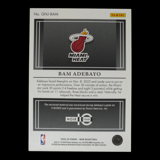 2024-25 BAM ADEBAYO  Game Night Jerseys 56/99 Noir GNJ-BAM