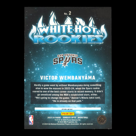 2023-24 VICTOR WEMBANYAMA White Hot Rookies Green Flash Optic #2