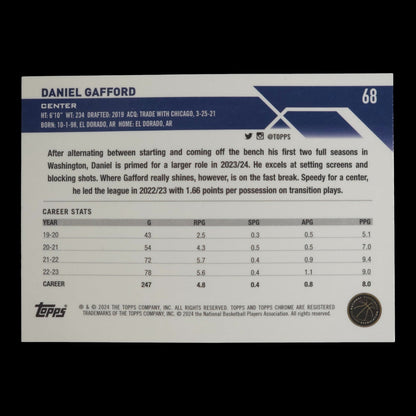 2024-25 DANIEL GAFFORD Gold Refractor 44/50 Topps Chrome #68