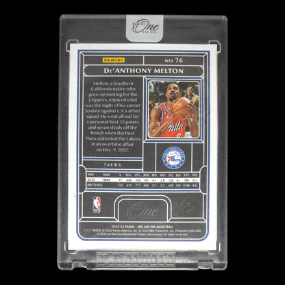 2022-23 DE'ANTHONY MELTON  Blue 23/40 Panini One & One 76ers #76
