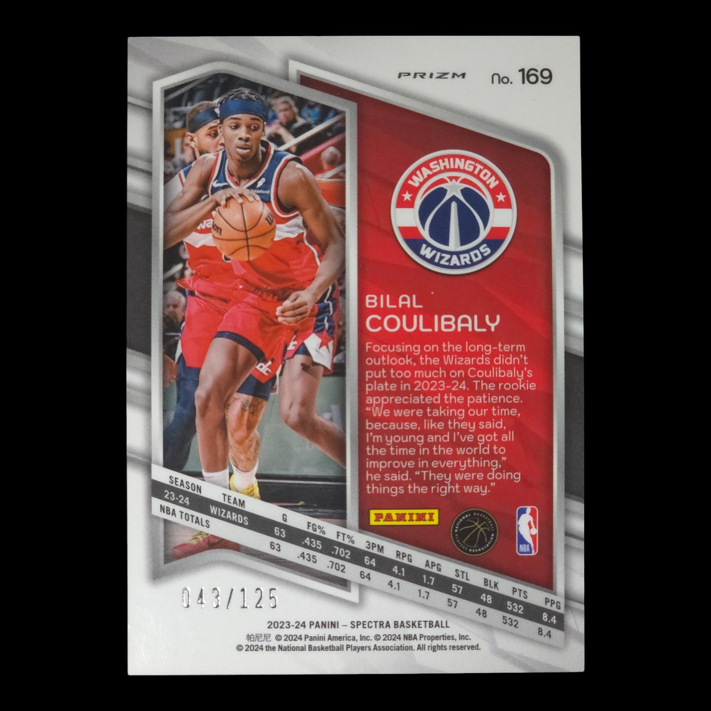 2023-24 BILAL COULIBALY Celestial 43/125 Spectra Wizards #169