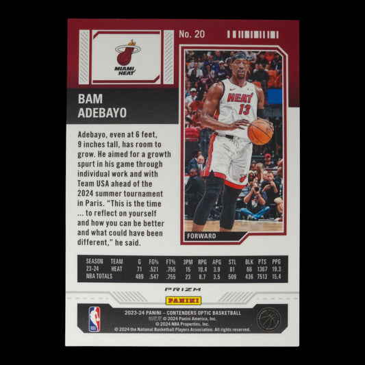 2023-24 BAM ADEBAYO Red Season Ticket Contenders #20
