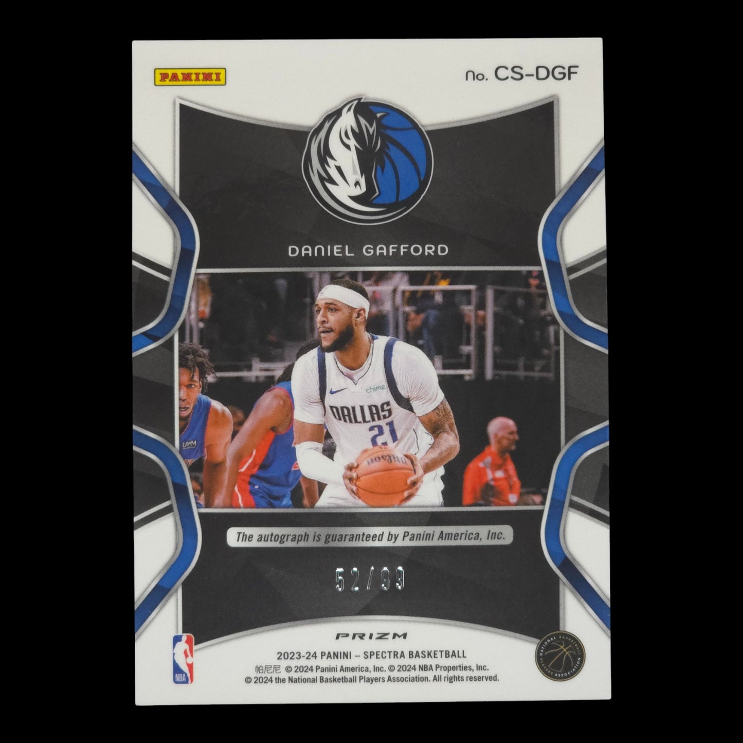2023-24 DANIEL GAFFORD Catalysts Auto 52/99 Spectra Mavericks CS-DGF