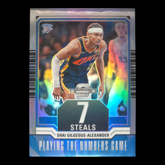 2023-24 SHAI GILGEOUS-ALEXANDER Playing The Numbers Holo Contenders #25