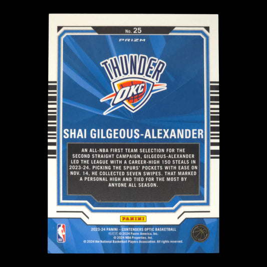 2023-24 SHAI GILGEOUS-ALEXANDER Playing The Numbers Holo Contenders #25