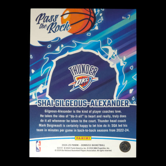 2024-25 SHAI GILGEOUS-ALEXANDER Pass The Rock Donruss #7