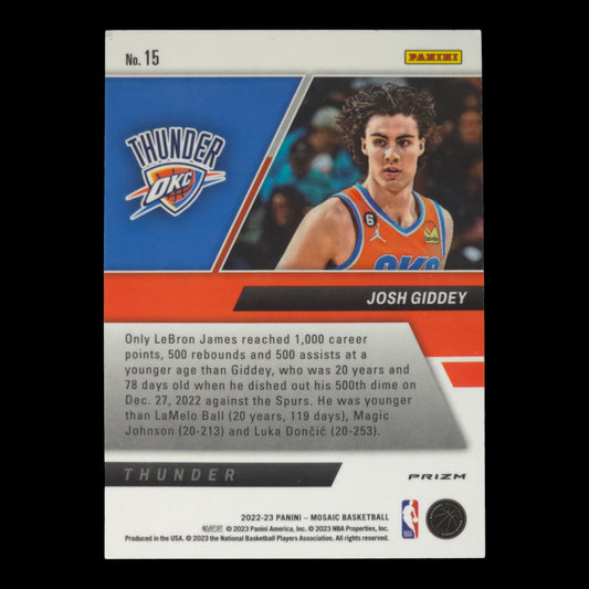 2022-23 JOSH GIDDEY Stare Masters Silvers Mosaic OKC #15