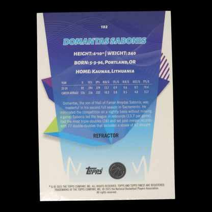 2024-25 DOMANTAS SABONIS Refractor Topps Finest #182