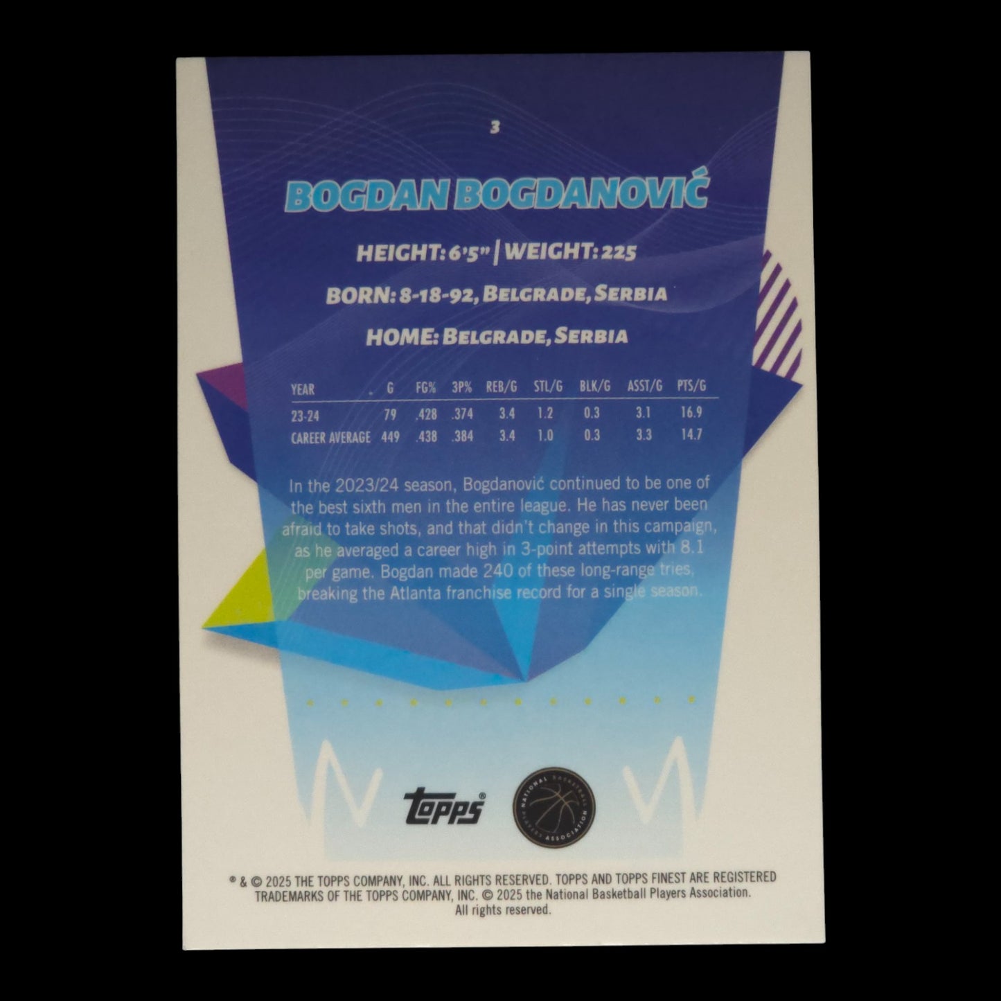 2024-25 BOGDAN BOGDANOVIC Silver Checkerboard #3