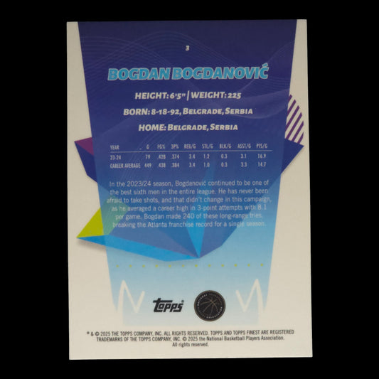 2024-25 BOGDAN BOGDANOVIC Silver Checkerboard #3