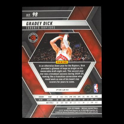 2024-25 GRADEY DICK Blue Reactive Mosaic Raptors #98