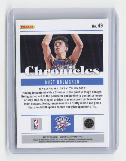 2022-23 - CHET HOLMGREN - Rookie Base - Chronicles - OKC #49