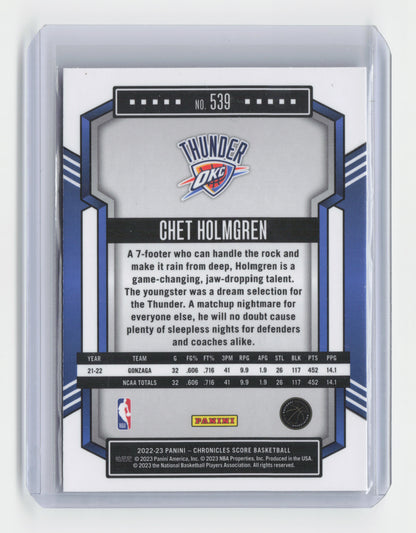 2022-23 - CHET HOLMGREN - Score Rookie Base Insert - Chronicles - OKC #539