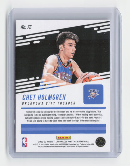 2022-23 CHET HOLMGREN - Prestige Rookie Base - Chronicles - OKC #72