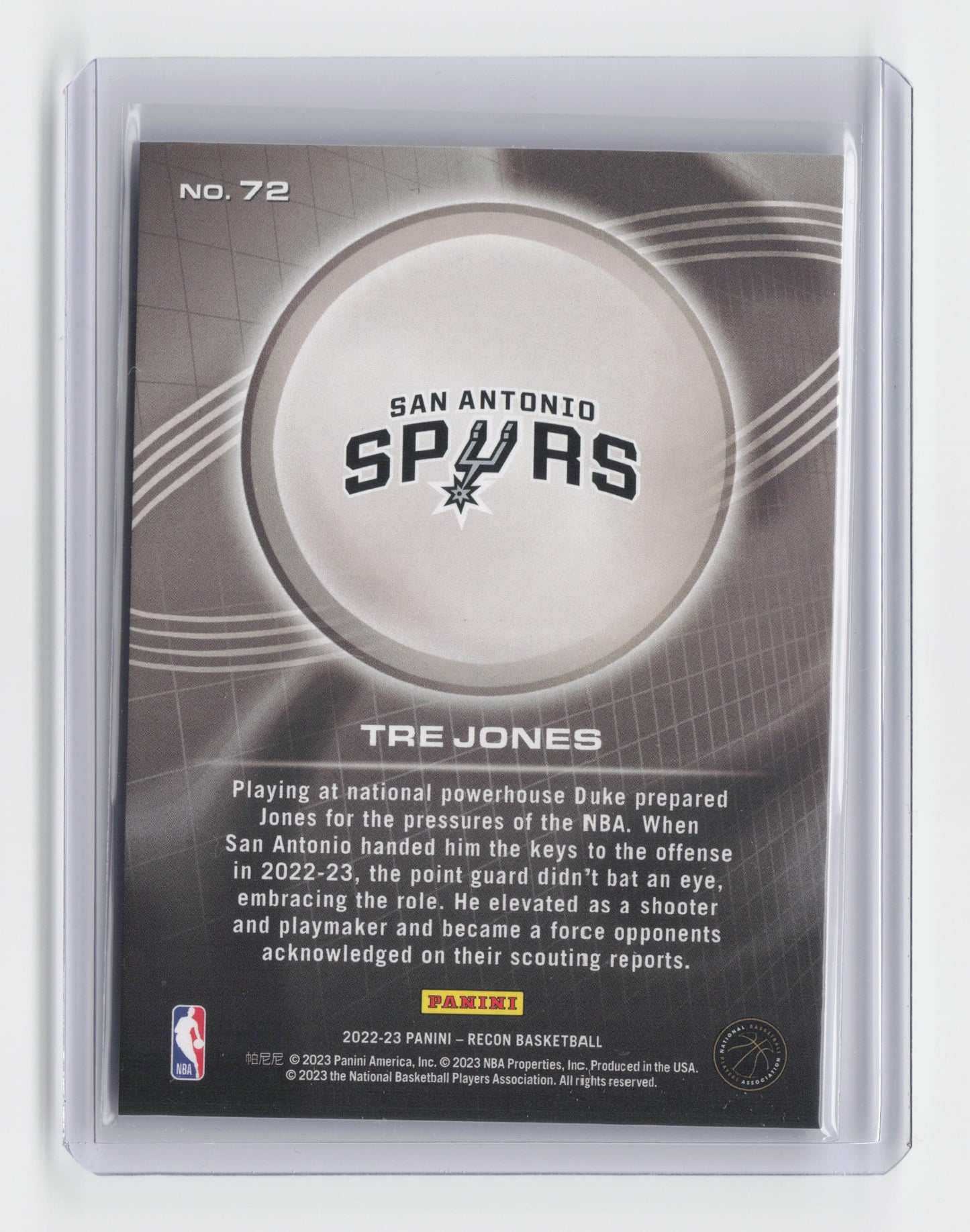 2022-23 TRE JONES - Gold 3/10 - Recon - Spurs - #72