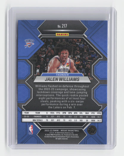 2022-23 - JALEN WILLIAMS - Rookie Base - Mosaic - OKC - #217