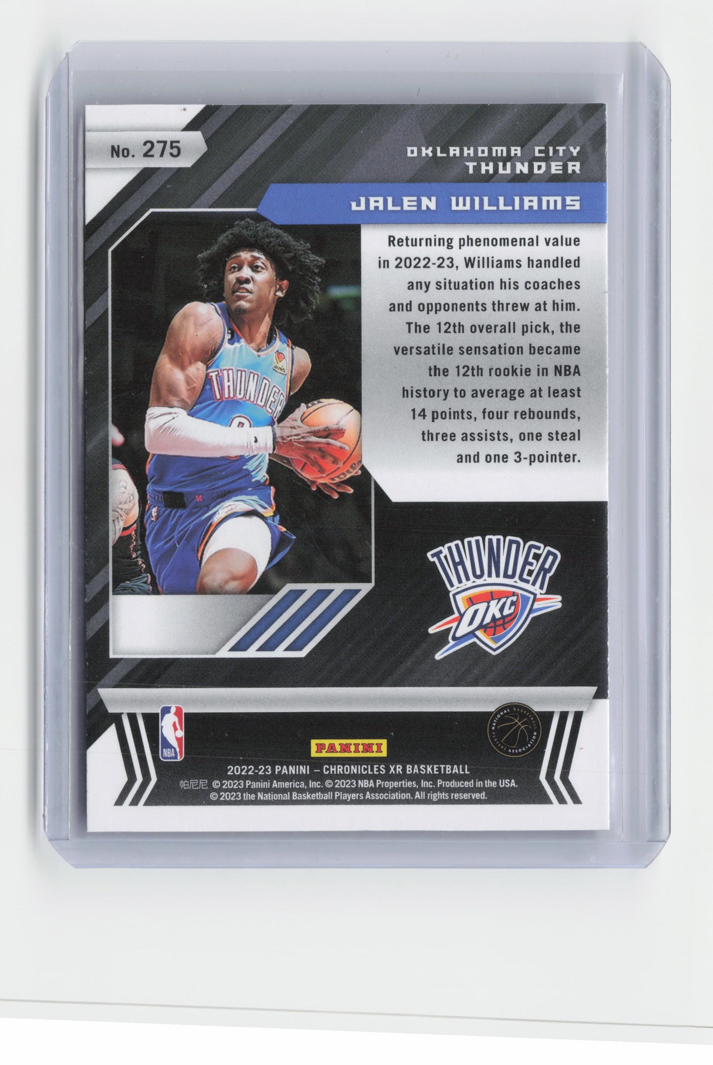 2022-23 - JALEN WILLIAMS - XR Rookie Insert - Chronicles - OKC - #275