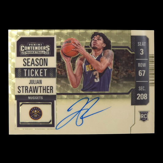 2023-24 JULIAN STRAWTHER Season Ticket Autograph Gold Vinyl 1/1 Contenders #109