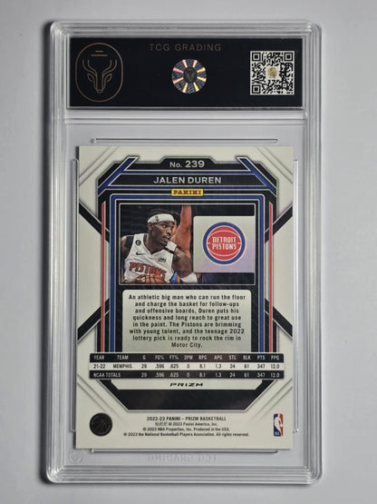 2022-23 JALEN DURAN Red Sparkle Rookie TCG 9 Prizm Pistons