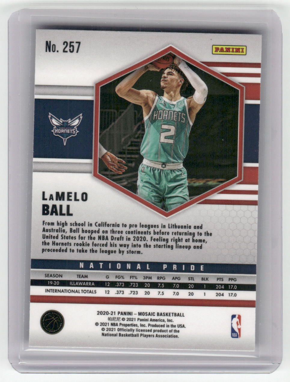 2020-21 LAMELO BALL Rookie National Pride Prizm Mosaic Hornets #257