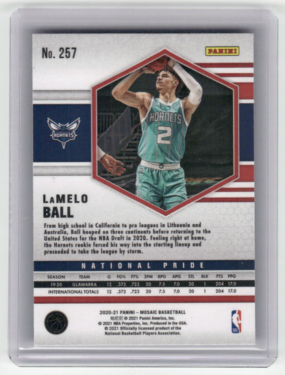 2020-21 LAMELO BALL Rookie National Pride Mosaic Hornets #257