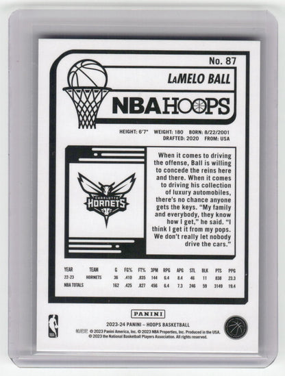 2023-24 LAMELO BALL Red 46/99 Hoops Hornets #87