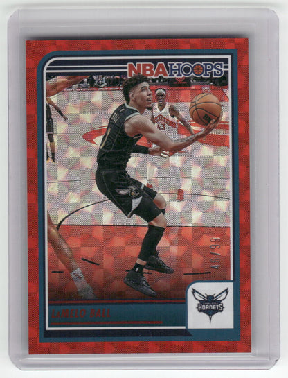2023-24 LAMELO BALL Red 46/99 Hoops Hornets #87