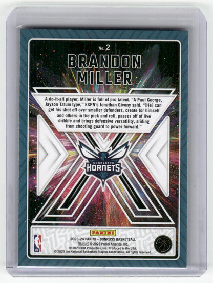 2023-24 BRANDON MILLER Great Expectations Hoops Hornets #2