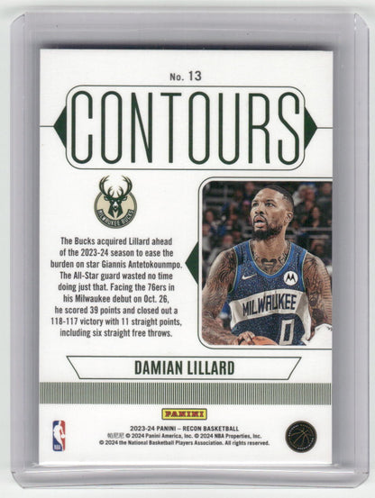 2023-24 DAMIAN LILLARD Contours Case Hit SSP Recon Bucks #13