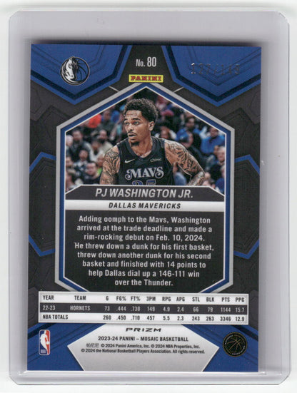 2023-24 PJ WASHINGTON JR. Pink 127/149 Mosaic Mavericks #80