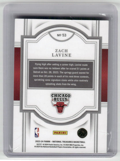 2023-24 ZACH LAVINE 05/33 National Treasures Bulls #53