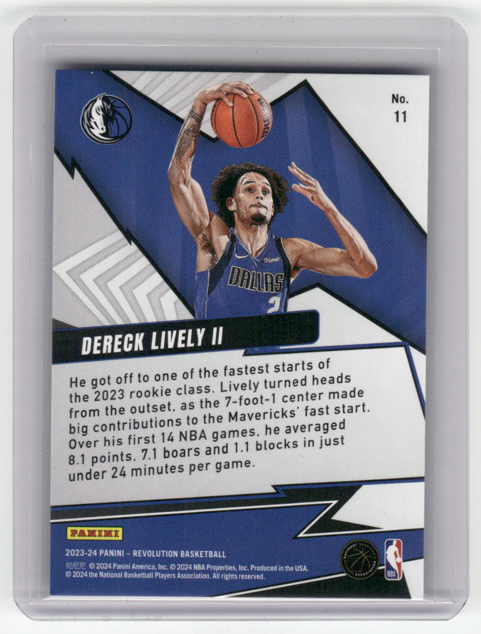 2023-24 DERICK LIVELY  Rookie Shockwave Mavericks Revolution #11
