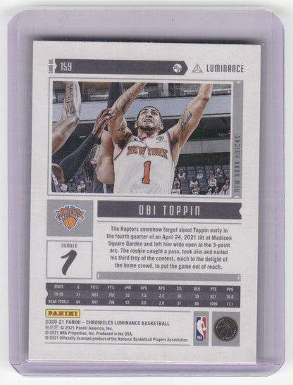 2020-21 OBI TOPPIN Luminance Rookie Chronicles  Knicks #159