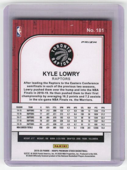 2019-20 KYLE LOWRY Red Cracked Ice Hoops Premium Raptors #181