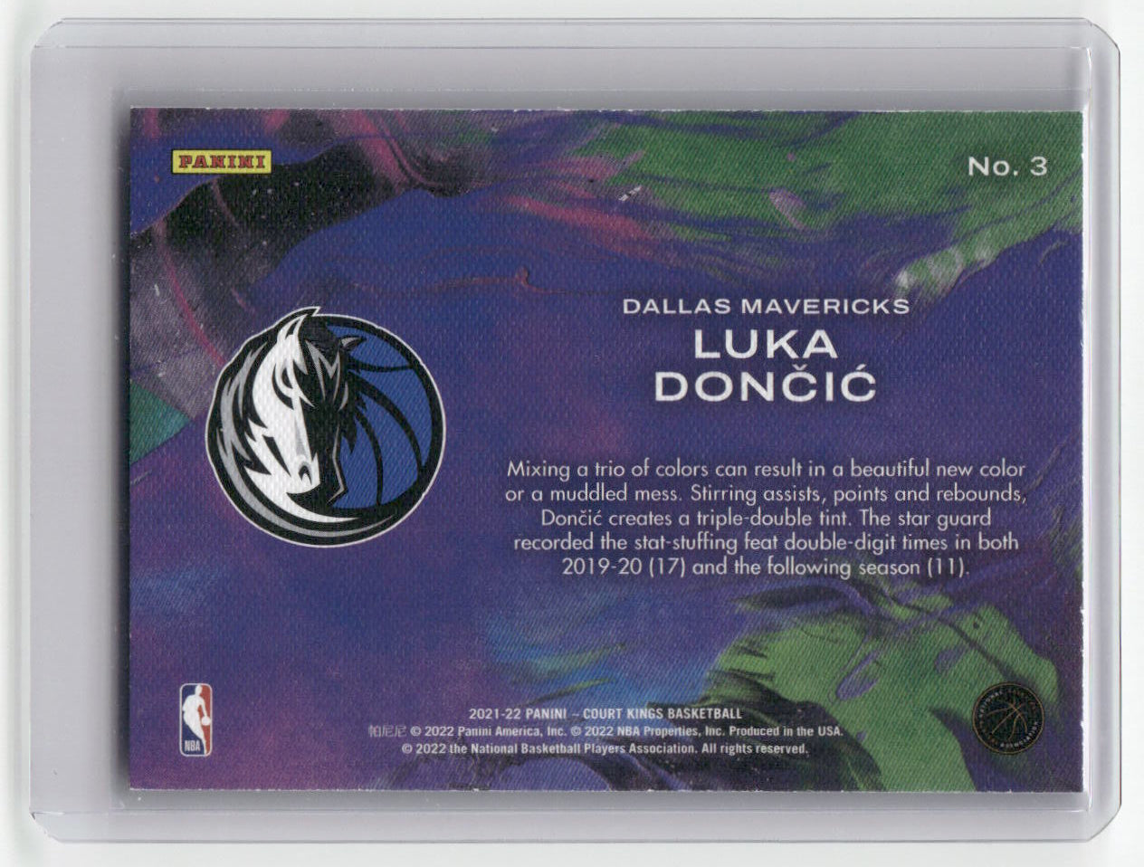 2021-22 LUKA DONCIC Artistry In Motion Court Kings Mavs #3